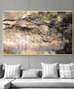 Modern Abstract Trees Painting Printed on Canvas