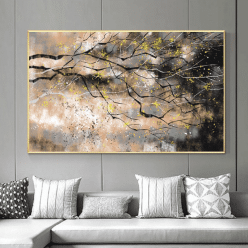 Modern Abstract Trees Painting Printed on Canvas