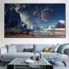 Planets Landscape Wall Art Painting Printed on Canvas
