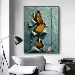 The Famous Mona Lisa Spoof Painting Printed on Canvas