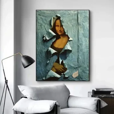 The Famous Mona Lisa Spoof Painting Printed on Canvas