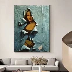 The Famous Mona Lisa Spoof Painting Printed on Canvas