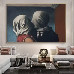 The Lovers Surrealism Painting by René Magritte Painted 1928