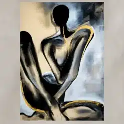 Abstract Sexy Nud Woman Painting Printed on Canvas - Image 3