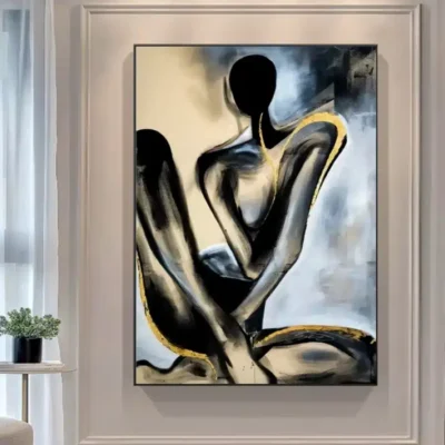 Abstract Sexy Nud Woman Painting Printed on Canvas