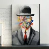 Abstract Street Art Graffiti René Magritte Painting Printed on Canvas