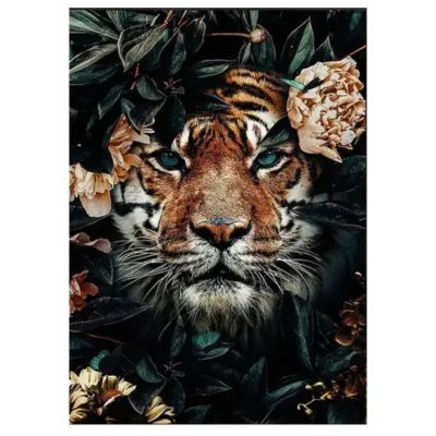 Artwork Paintings Animal In Flowers Printed on Canvas - Image 2