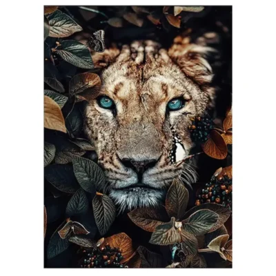 Artwork Paintings Animal In Flowers Printed on Canvas - Image 3
