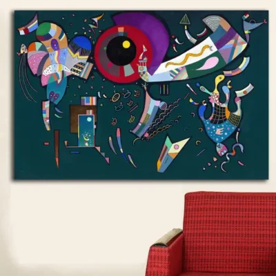 Around the Circle by Wassily Kandinsky 1940 Printed on Canvas