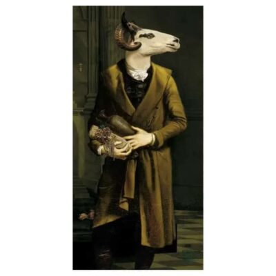 Countess of Goats Fun Classical Paintings Printed on Canvas - Image 6