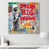 Dream Big Dreams Graffiti Painting Printed on Canvas