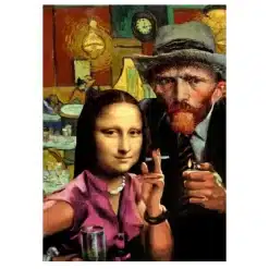 Funny Characters with Van Gogh Artwork Printed on Canvas - Image 3