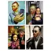Funny Characters with Van Gogh Artwork Printed on Canvas