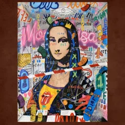 Graffiti Art Mona Lisa Modern Abstract Painting