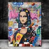 Graffiti Art Mona Lisa Modern Abstract Painting Printed on Canvas