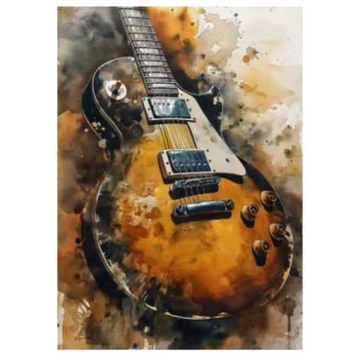 Graffiti Rock Guitar Painting Printed on Canvas - Image 2
