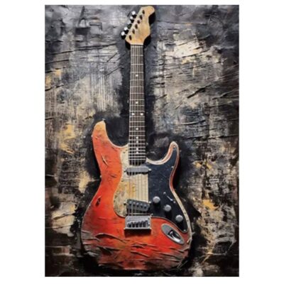 Graffiti Rock Guitar Painting Printed on Canvas - Image 4