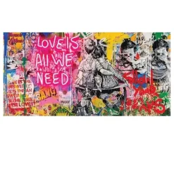Love is All We Need Graffiti Painting Printed on Canvas