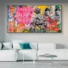 Love is All We Need Graffiti Painting Printed on Canvas