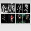 Modern Style Picture Nude Woman and Wine Glass Printed on Canvas