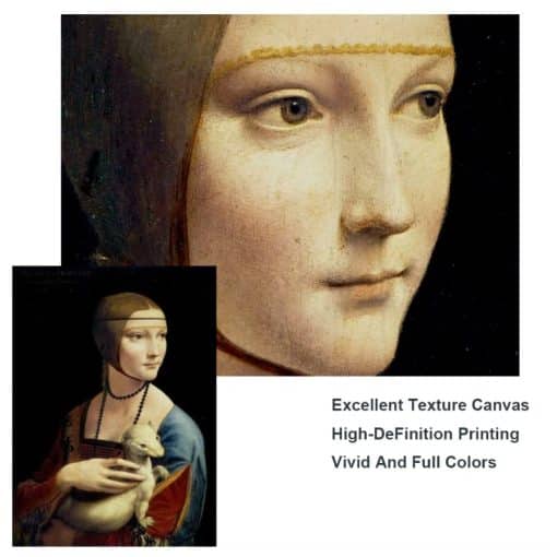 Classical Art The Lady with an Ermine by Leonardo da Vinci - Image 4
