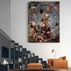 Witches on the Sabbath by Luis Ricardo Falero Printed on Canvas