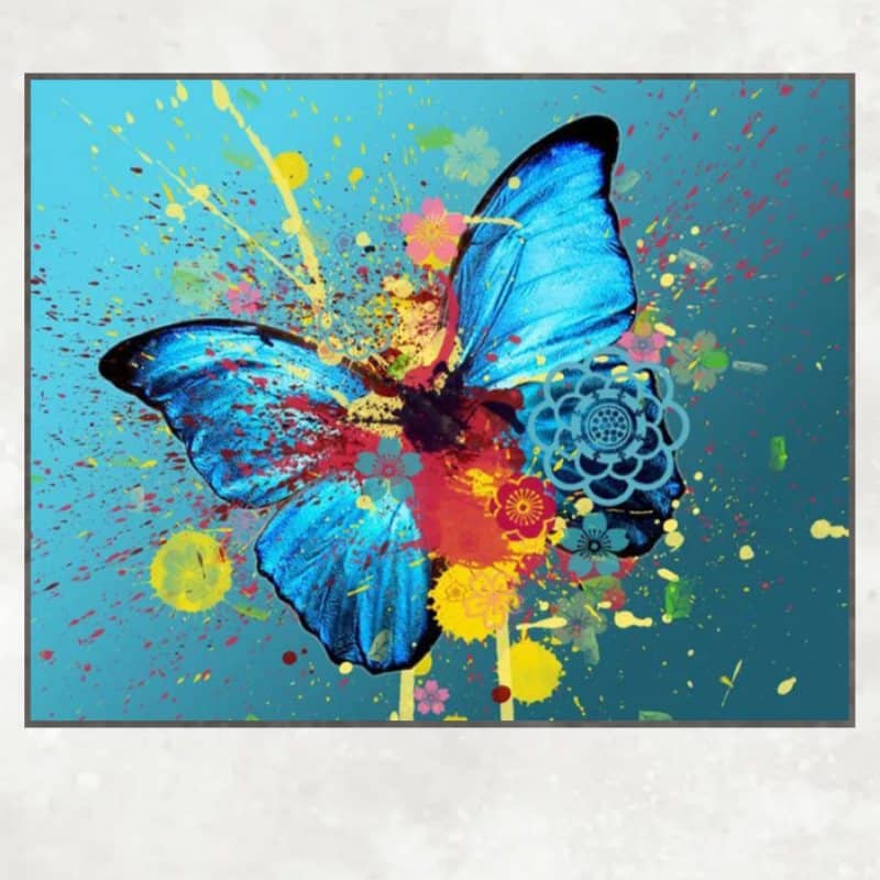 Abstract Butterflies Graffiti Painting Printed on Canvas