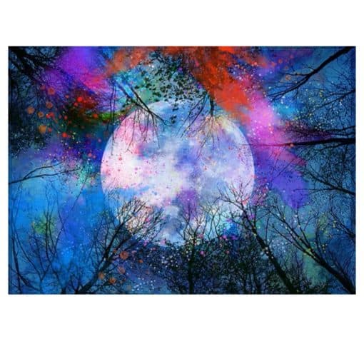 Abstract Sunset and Moon Artwork Picture Printed on Canvas - Image 4