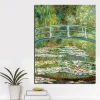 Bridge Over a Pond of Water Lilies by Claude Monet Printed on Canvas