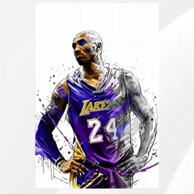 Famous Basketballs Stars Paintings Printed on Canvas - Image 2