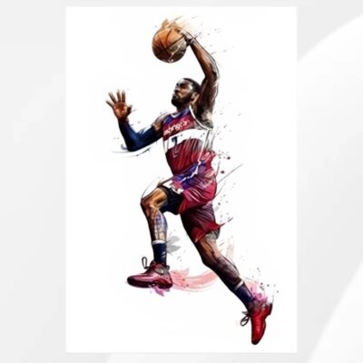 Famous Basketballs Stars Paintings Printed on Canvas - Image 6