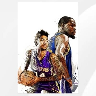Famous Basketballs Stars Paintings Printed on Canvas - Image 8