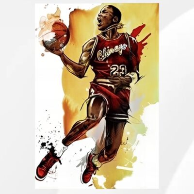 Famous Basketballs Stars Paintings Printed on Canvas - Image 10