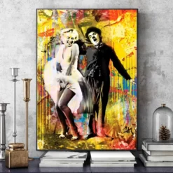 Graffiti Art Celebrities Paintings Printed on Canvas