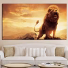 Lion at Sunrise Artwork Printed on Canvas