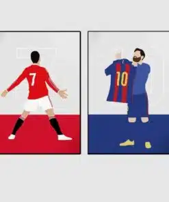 Messi and Ronaldo Football Players Printed on Canvas