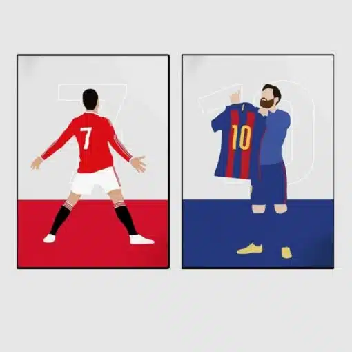 Messi and Ronaldo Football Players Printed on Canvas