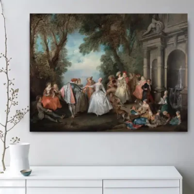 Noble Born European at 17th Century Painting Printed on Canvas