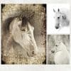 White Horses Artwork Printed on Canvas
