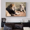 Wild Lion Couple Picture Printed on Canvas