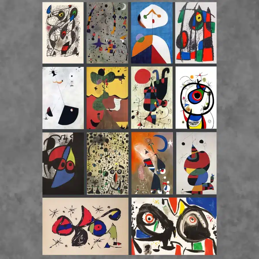 Abstract Artworks by Joan Miro Printed on Canvas