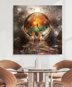 Abstract Crystal Ball Art Painting Printed on Canvas 1