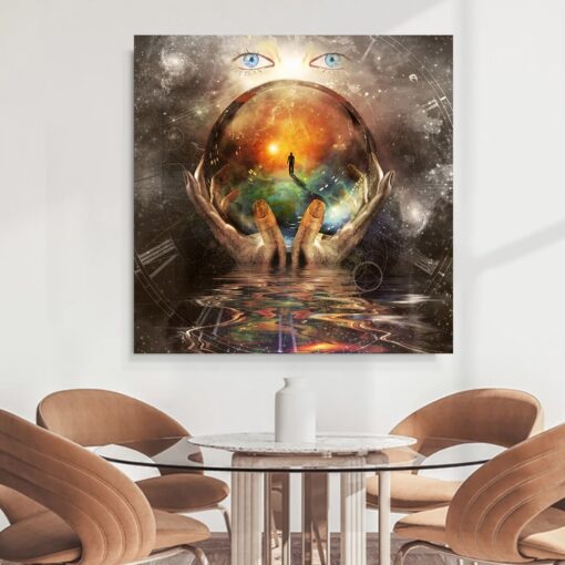 Abstract Crystal Ball Art Painting Printed on Canvas 1