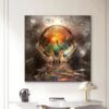 Abstract Crystal Ball Art Painting Printed on Canvas