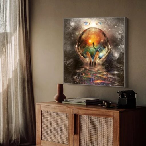 Abstract Crystal Ball Art Painting Printed on Canvas 2
