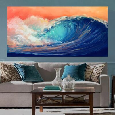 Abstract Seascape Painting Printed on Canvas
