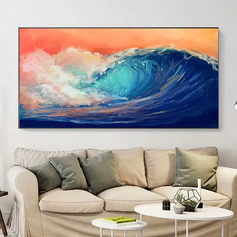 Abstract Seascape Painting Printed on Canvas