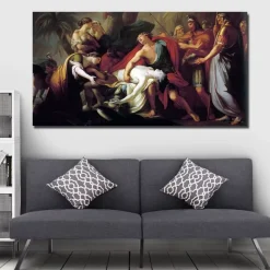 Achilles Lamenting the Death of Patroclus Painting by Gavin Hamilton, Printed on Canvas