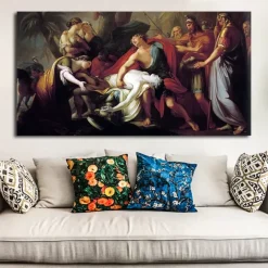 Achilles Lamenting the Death of Patroclus Painting by Gavin Hamilton Printed on Canvas