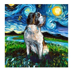 Animal in Starry Night Abstract Graffiti Printed on Canvas - Image 4